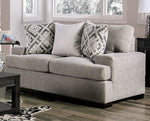 Polly Light Gray Microfiber Loveseat