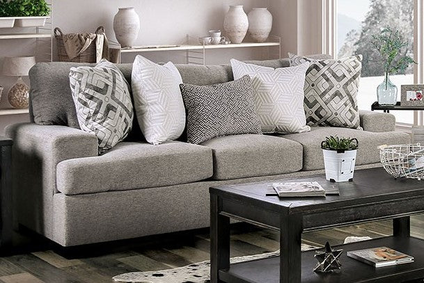 Polly Light Gray Microfiber Sofa (Oversized)