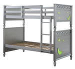 Powell Silver Wood Twin Bunk Bed with Decorative Print