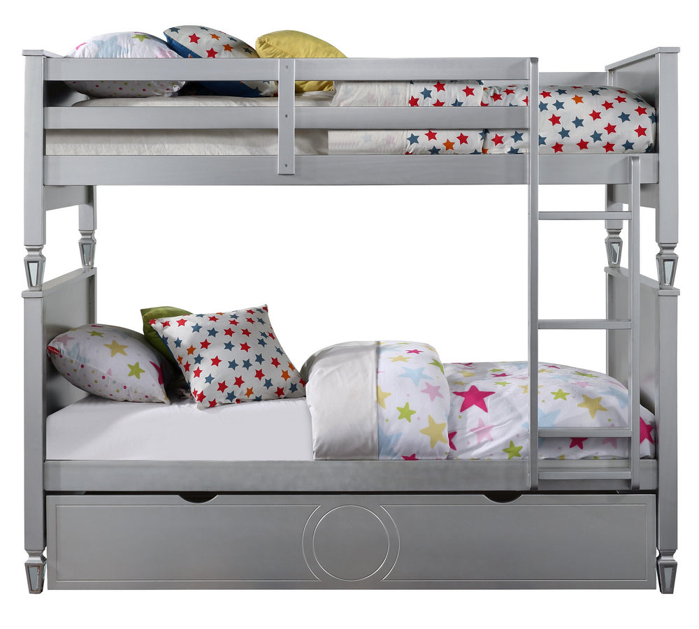 Powell Silver Wood Twin Bunk Bed with Trundle