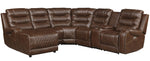 Putnam 6-Pc Brown LAF Power Recliner Sectional Sofa