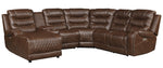 Putnam 6-Pc Brown LAF Power Recliner Sectional Sofa