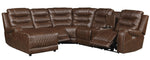 Putnam 6-Pc Brown LAF Power Recliner Sectional Sofa