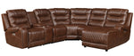 Putnam 6-Pc Brown RAF Power Recliner Sectional Sofa