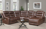 Putnam 6-Pc Brown RAF Power Recliner Sectional Sofa