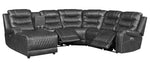 Putnam 6-Pc Gray LAF Power Recliner Sectional Sofa