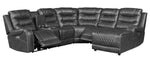 Putnam 6-Pc Gray RAF Power Recliner Sectional Sofa