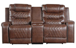 Putnam Brown Microfiber Power Recliner Loveseat