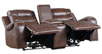 Putnam Brown Microfiber Power Recliner Loveseat