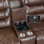 Putnam Brown Microfiber Power Recliner Loveseat