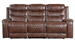 Putnam Brown Polished Microfiber Manual Recliner Sofa