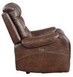 Putnam Brown Polished Microfiber Power Recliner