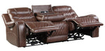 Putnam Brown Polished Microfiber Power Recliner Sofa