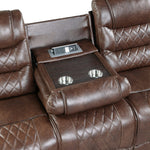 Putnam Brown Polished Microfiber Power Recliner Sofa