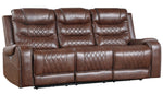 Putnam Brown Polished Microfiber Power Recliner Sofa