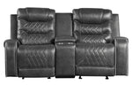 Putnam Gray Microfiber Manual Recliner Loveseat