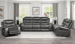 Putnam Gray Microfiber Manual Recliner Loveseat