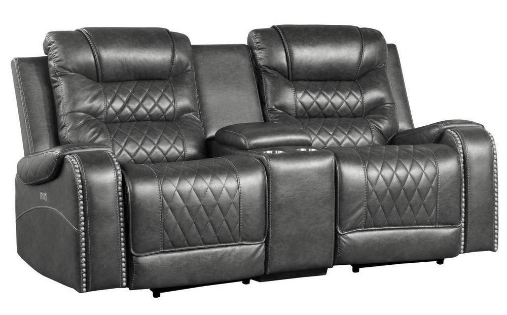 Putnam Gray Microfiber Power Recliner Loveseat