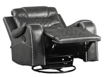 Putnam Gray Polished Microfiber Manual Recliner