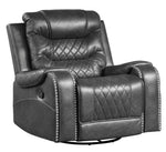 Putnam Gray Polished Microfiber Manual Recliner