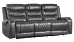 Putnam Gray Polished Microfiber Manual Recliner Sofa