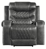 Putnam Gray Polished Microfiber Power Recliner