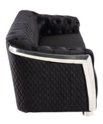 Pyroden Black Velvet Tufted Chair