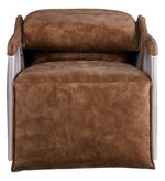 Qalurne 2-Tone Mocha Leather Power Recliner