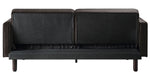 Qinven Dark Brown Velvet Adjustable Sofa with Tufted Accents