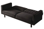 Qinven Dark Brown Velvet Adjustable Sofa with Tufted Accents