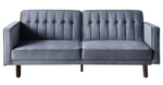 Qinven Dark Gray Velvet Adjustable Sofa with Tufted Accents