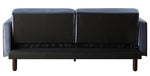 Qinven Dark Gray Velvet Adjustable Sofa with Tufted Accents