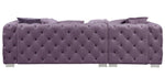 Qokmis 2-Pc Purple Velvet Tufted LAF Sectional Sofa