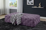 Qokmis Purple Velvet Tufted Ottoman