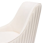 Quinn 2 Cream Velvet Fabric/Metal Side Chairs