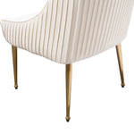 Quinn 2 Cream Velvet Fabric/Metal Side Chairs