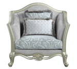 Qunsia Light Gray Fabric/Champagne Wood Chair