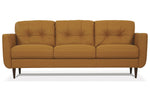 Radwan Camel Button Tufted Leather Sofa