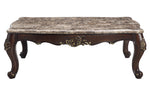 Ragnar Cherry Wood Coffee Table with Marble Top