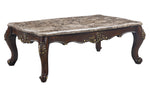 Ragnar Cherry Wood Coffee Table with Marble Top