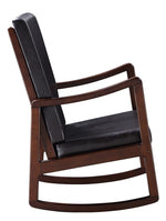 Raina Dark Brown PU Leather/Espresso Wood Rocking Chair