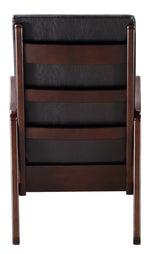 Raina Dark Brown PU Leather/Espresso Wood Rocking Chair