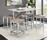 Raine 2 Beige Velvet/Chrome Metal Counter Height Stools