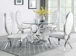 Rakel 5-Pc Clear/White Dining Table Set