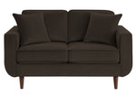 Rand Chocolate Velvet Fabric Loveseat