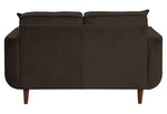 Rand Chocolate Velvet Fabric Loveseat