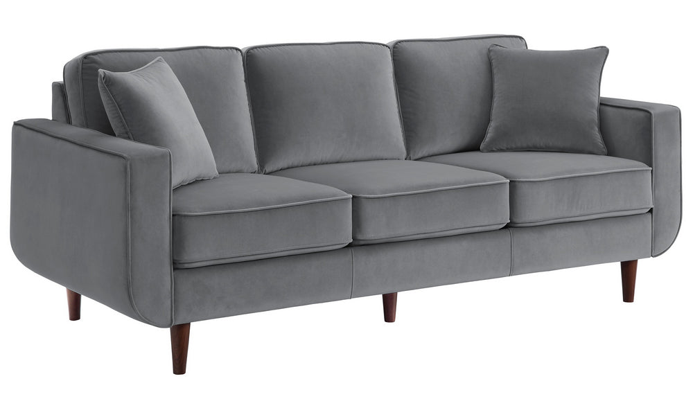 Rand Gray Velvet Fabric Sofa