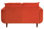 Rand Orange Velvet Fabric Loveseat