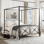 Rapa Black Metal Queen Canopy Bed