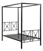 Rapa Black Metal Twin Canopy Bed